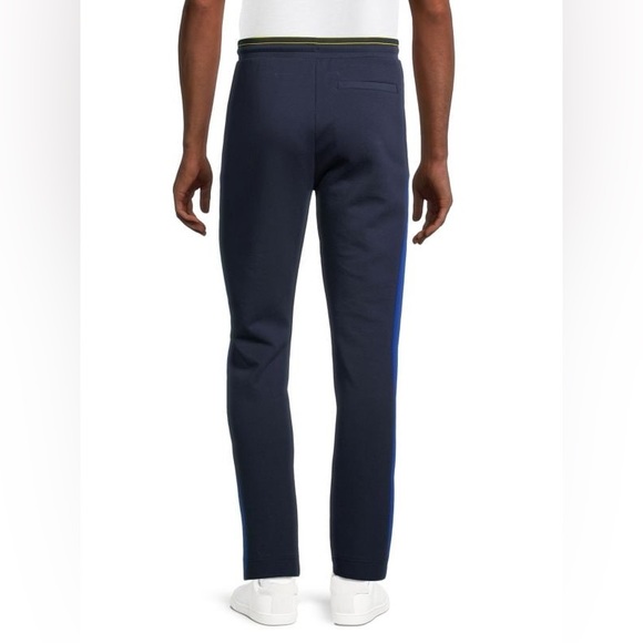 BOSS HUGO BOSS Side Striped Logo Pants Navy Blue/Yellow Size L NEW - Picture 4 of 5